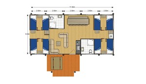 Safaritent with sanitary for groups, map