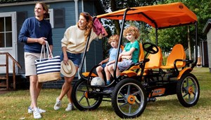 Family fun on the off road family bike with sunroof