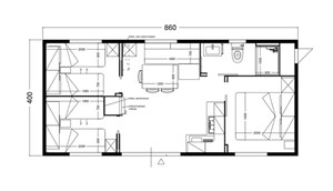 Lay out of the mobile home Prestige Deluxe airco