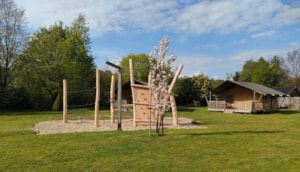 Safari tent Comfort with shower and toilet - playground on the Zebra field